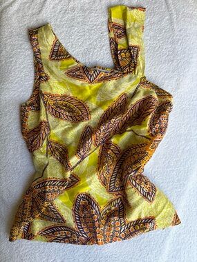 Trina Turk Los Angeles Silk‑Linen Top – Size P